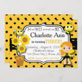 Honey Bee Birthday Einladung (Vorne/Hinten)