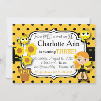 Honey Bee Birthday Einladung