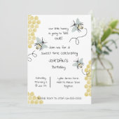 Honey Bee Birthday - Gender Neutral Einladung (Stehend Vorderseite)