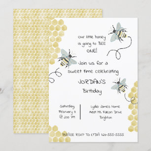 Honey Bee Birthday - Gender Neutral Einladung