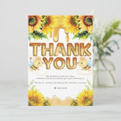 Honey Bee Birthday I Baby Shower Dankeskarte (Stehend Vorderseite)