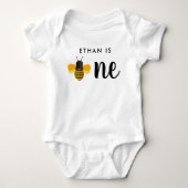 Honey Bee Birthday Party 1. Bee Day Baby Bodysuit Baby Strampler (Vorderseite)