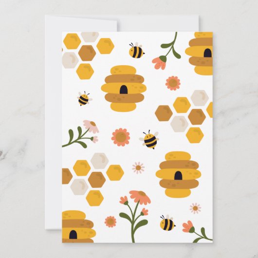 Honey Bee Birthday Party Einladung (Rückseite)