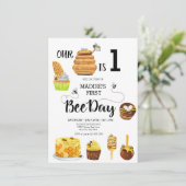 Honey Bee Birthday Party Einladung (Stehend Vorderseite)