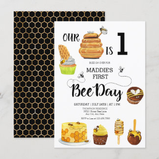 Honey Bee Birthday Party Einladung