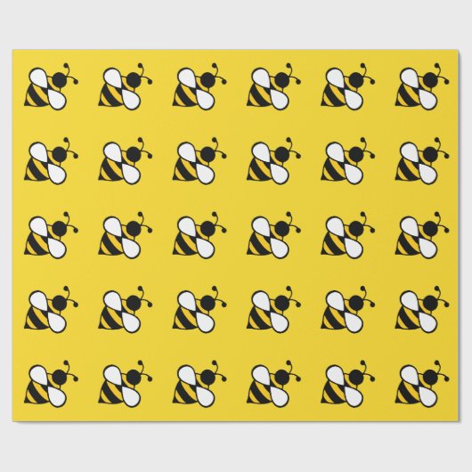 Honey Bee Birthday Party Summer Wrapping Paper Geschenkpapier (Flach)