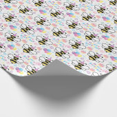 Honey Bee Birthday Wrapping Paper Geschenkpapier (Ecke)