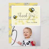 Honey Bee Birthday Yellow Floral Danke Karte