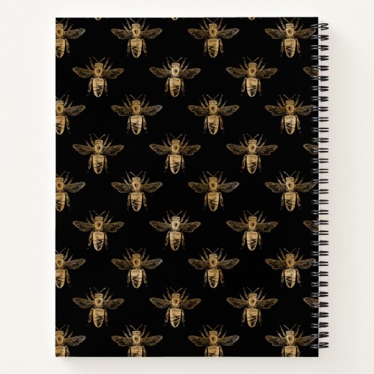 Honey Bee Black and Gold Notizblock (Rückseite)