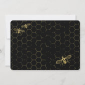 Honey Bee Black Gold Custom Foto Save the Date Einladung (Rückseite)