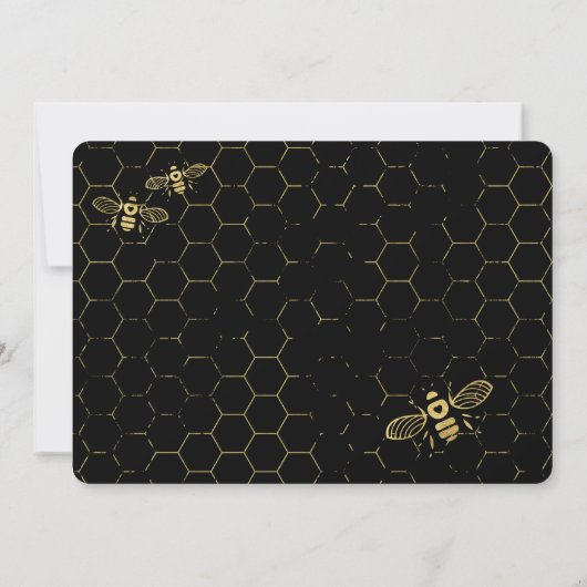 Honey Bee Black Gold Custom Foto Save the Date Einladung (Rückseite)
