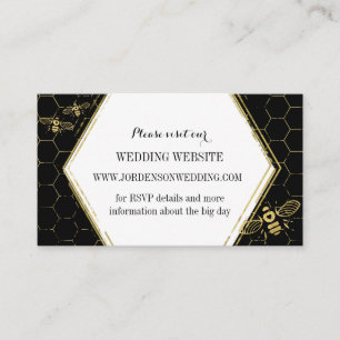 Honey Bee Black Gold Custom Website Card Begleitkarte