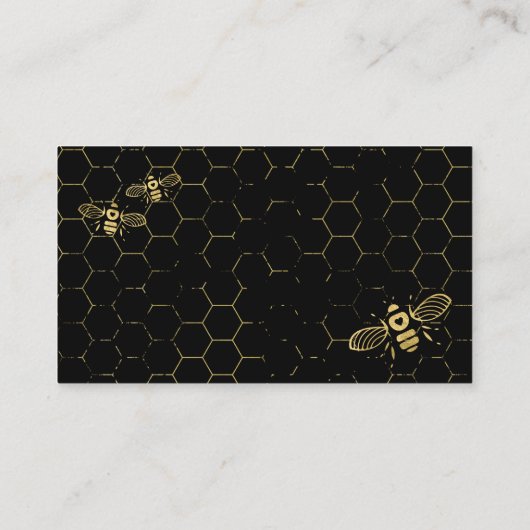 Honey Bee Black Gold Custom Website Card Begleitkarte (Rückseite)