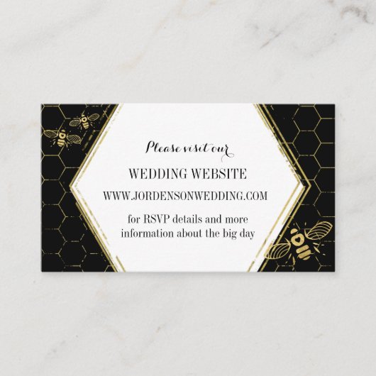 Honey Bee Black Gold Custom Website Card Begleitkarte (Vorderseite)