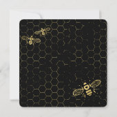 Honey Bee Black Gold Custom Wedding Einladung (Rückseite)