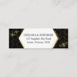 Honey Bee Black Gold Muster Custom Address Card Mini Visitenkarte
