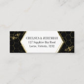 Honey Bee Black Gold Muster Custom Address Card Mini Visitenkarte (Vorderseite)