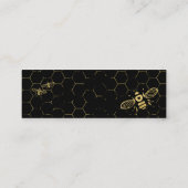Honey Bee Black Gold Muster Custom Address Card Mini Visitenkarte (Rückseite)