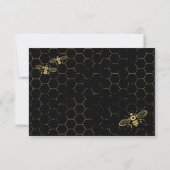 Honey Bee Black Gold Muster RSVP Card Karte (Rückseite)