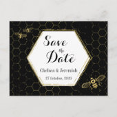 Honey Bee Black Gold Save the Date Postcard Postkarte (Vorderseite)