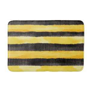 Honey Bee Black Gold Yellow Christmas Badematte