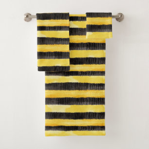 Honey Bee Black Gold Yellow Christmas Badhandtuch Set