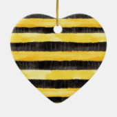 Honey Bee Black Gold Yellow Christmas Keramik Ornament (Hinten)