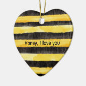 Honey Bee Black Gold Yellow Christmas Keramik Ornament (Links)