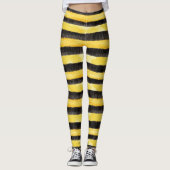 Honey Bee Black Gold Yellow Christmas Leggings (Vorderseite)