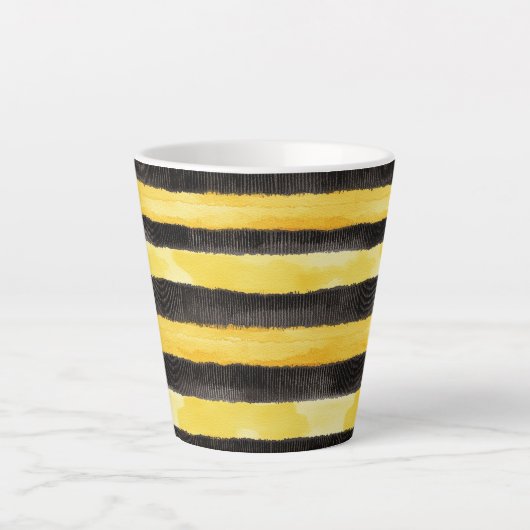 Honey Bee Black Gold Yellow Christmas Milchtasse (Vorderseite)