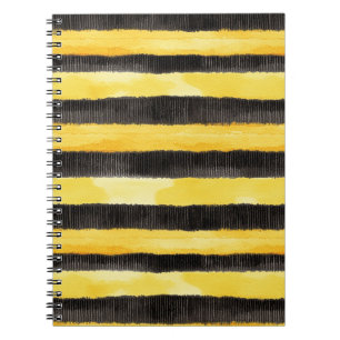 Honey Bee Black Gold Yellow Christmas Notizblock