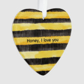Honey Bee Black Gold Yellow Christmas Ornament (Vorderseite)