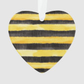 Honey Bee Black Gold Yellow Christmas Ornament (Rückseite)