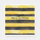 Honey Bee Black Gold Yellow Christmas Serviette (Vorderseite)