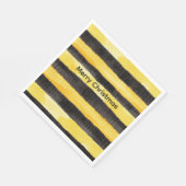 Honey Bee Black Gold Yellow Christmas Serviette (Ecke)