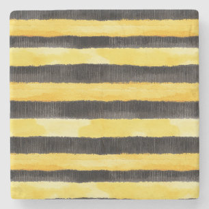 Honey Bee Black Gold Yellow Christmas Steinuntersetzer