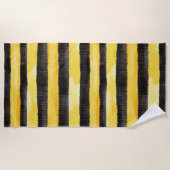 Honey Bee Black Gold Yellow Christmas Strandtuch (Vorderseite)