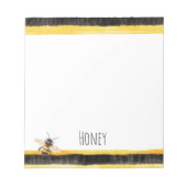 Honey Bee Black Gold Yellow Notizblock (Vorderseite)
