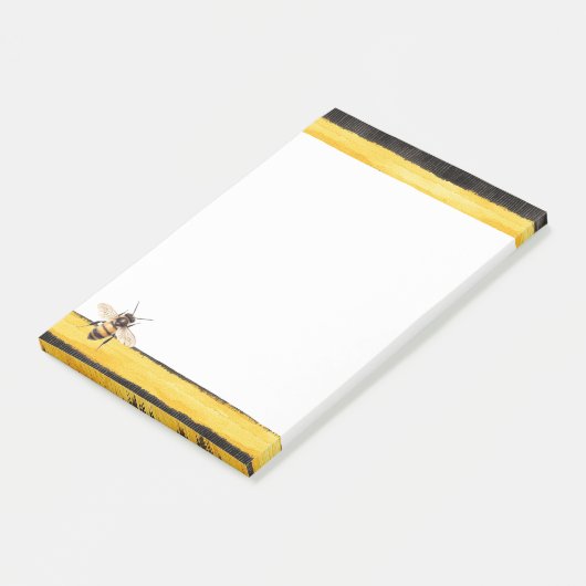 Honey Bee Black Gold Yellow Post-it Klebezettel (angewinkelt)