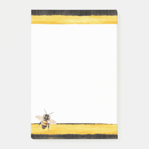 Honey Bee Black Gold Yellow Post-it Klebezettel