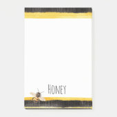 Honey Bee Black Gold Yellow Post-it Klebezettel (Vorderseite)