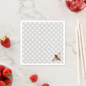 Honey Bee | Blaugraues Polka-Dot-Muster Serviette (Beispiel)