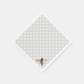 Honey Bee | Blaugraues Polka-Dot-Muster Serviette (Ecke)
