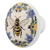 Honey Bee Blue and Yellow Mediterranean Keramikknauf (Rechts)