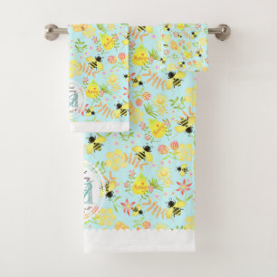 Honey Bee Blue Badhandtuch Set