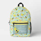 Honey Bee Blue Bedruckter Rucksack (Vorderseite)
