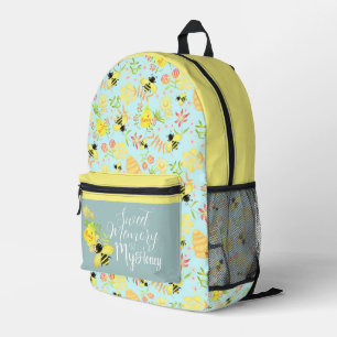 Honey Bee Blue Bedruckter Rucksack
