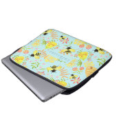 Honey Bee Blue Electronics Bag Laptopschutzhülle (Vorne Knopf)