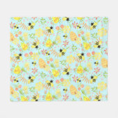 Honey Bee Blue Fleecedecke (Vorderseite (Horizontal))