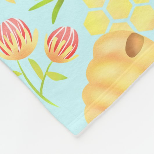 Honey Bee Blue Fleecedecke (Ecke)